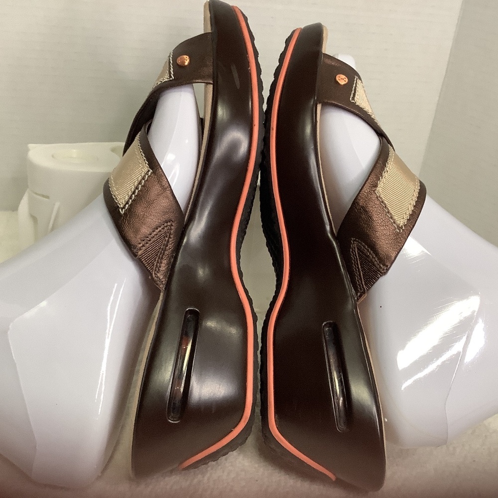 Cole Haan Nike air ladies cross‎ strap slides platform beige/copper - Picture 6 of 15